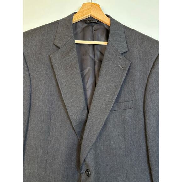 Jos A Bank Gordon 100% Wool Suit Set Coat 43L Slacks 37L Charcoal Formal - Picture 4 of 11